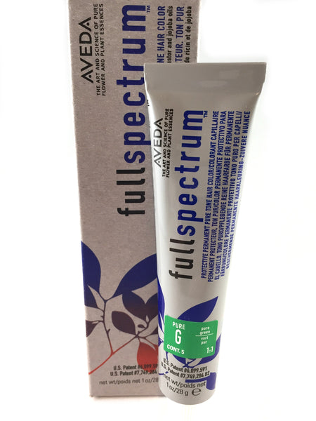 AVEDA FULL SPECTRUM PERMANENT PURE G Green TONE hair color dye PROTECTIVE