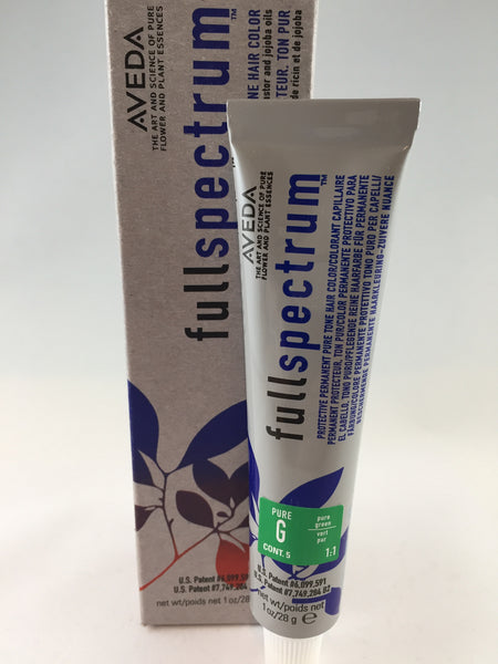 AVEDA FULL SPECTRUM PERMANENT PURE G Green TONE hair color dye PROTECTIVE