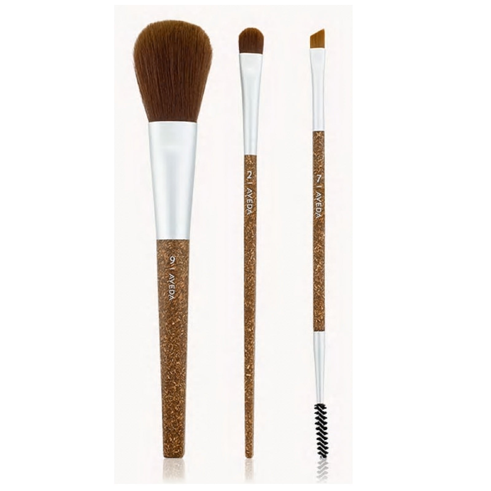 AVEDA NIB Flax Sticks Daily Effects Brush Set of 3 Brushes (eye, brown and blush) #2 #7 #9